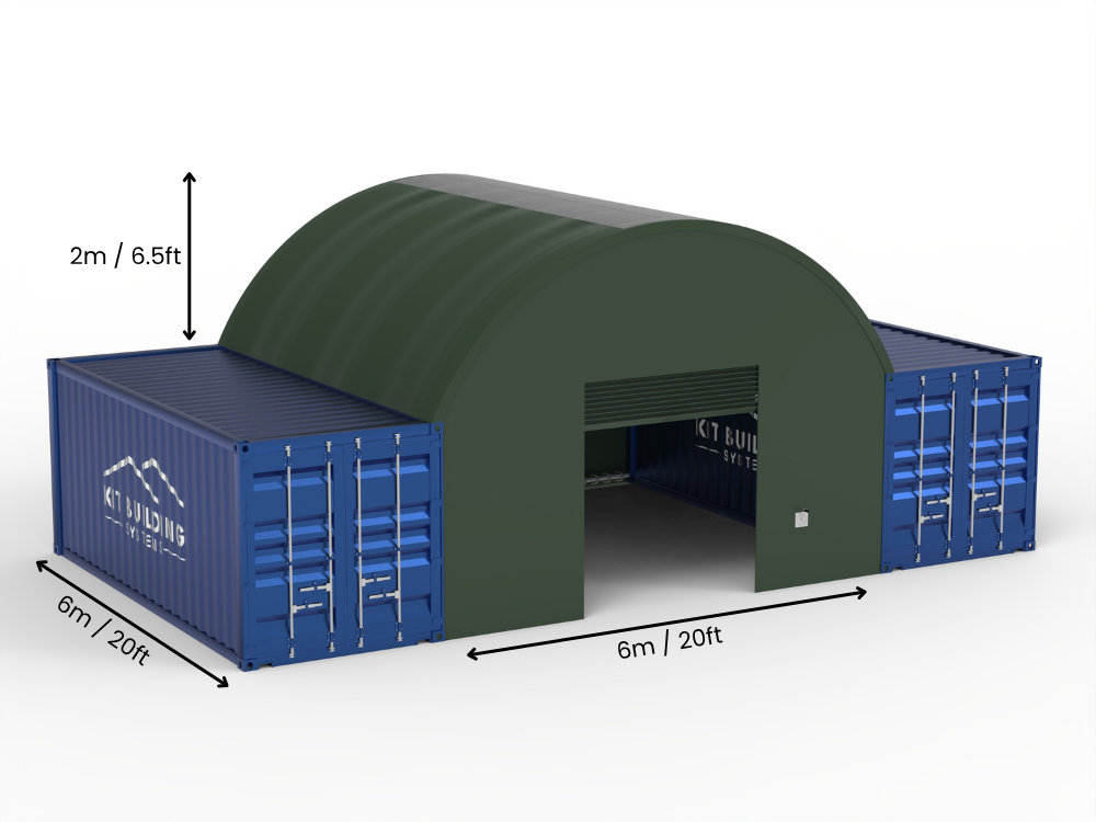 6m Overspanning | Containerluifels 20ft Breedte, 6,5ft Hoogte (6m x 2m)