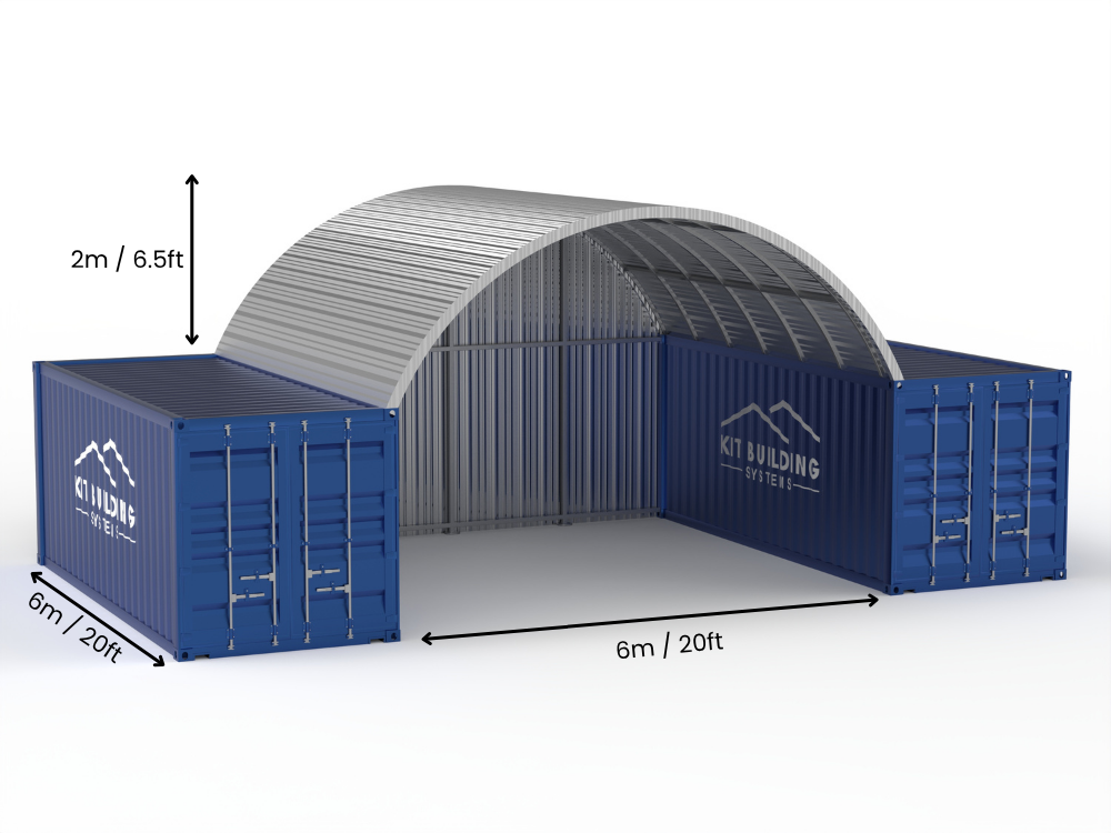 Stalen Container Overkappingen - 20ft x 20ft x 6,5ft (6m x 6m x 2m)