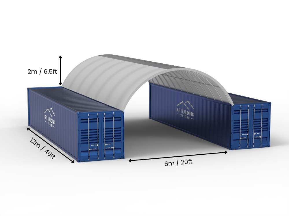 6m Overspanning | Containerluifels 20ft Breedte, 6,5ft Hoogte (6m x 2m)