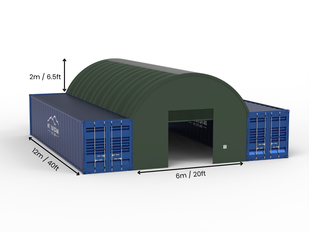 6m Overspanning | Containerluifels 20ft Breedte, 6,5ft Hoogte (6m x 2m)