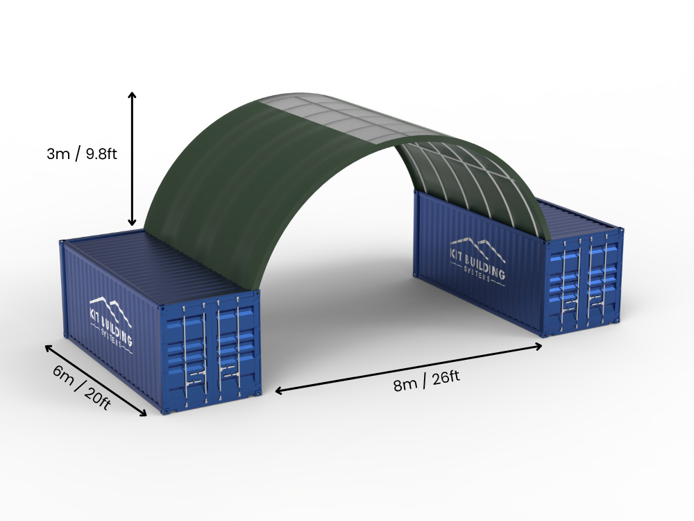 Containerluifels - 26ft x 20ft x 10ft (8m x 6m x 3m)