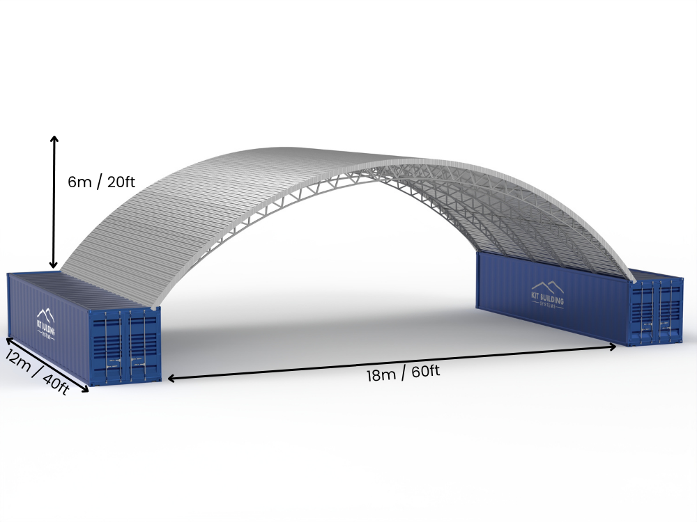 Stalen Container Luifels - 60ft x 40ft x 20ft (18m x 12m x 6,1m)