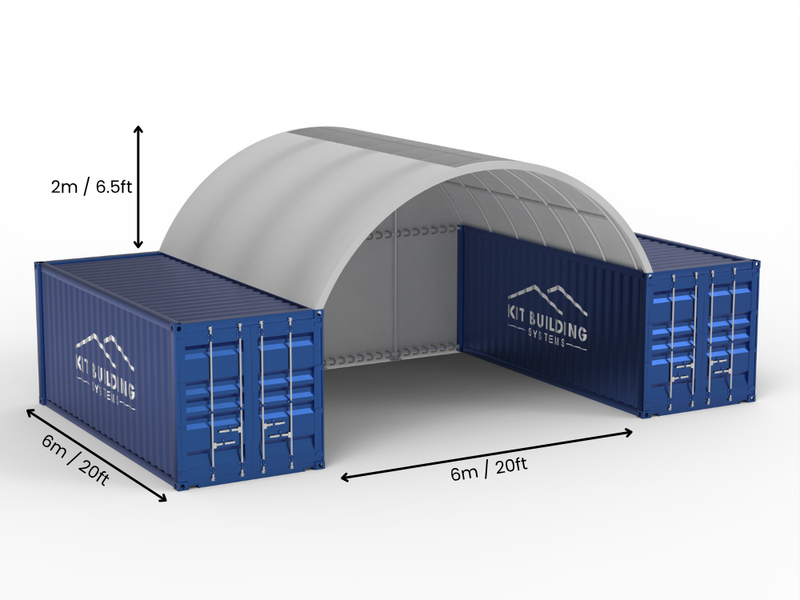 6m Overspanning | Containerluifels 20ft Breedte, 6,5ft Hoogte (6m x 2m)