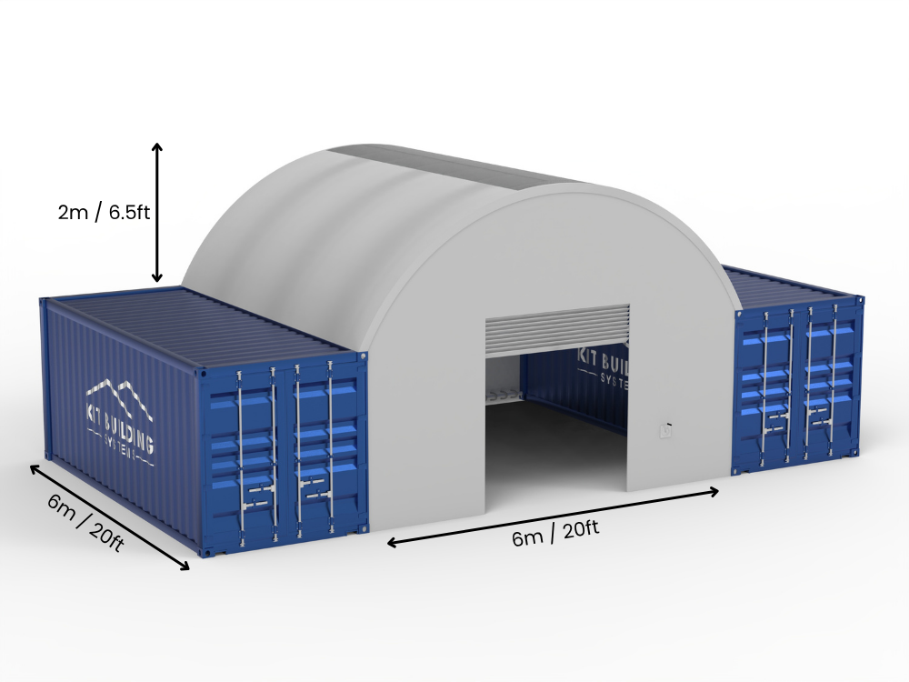 6m Overspanning | Containerluifels 20ft Breedte, 6,5ft Hoogte (6m x 2m)