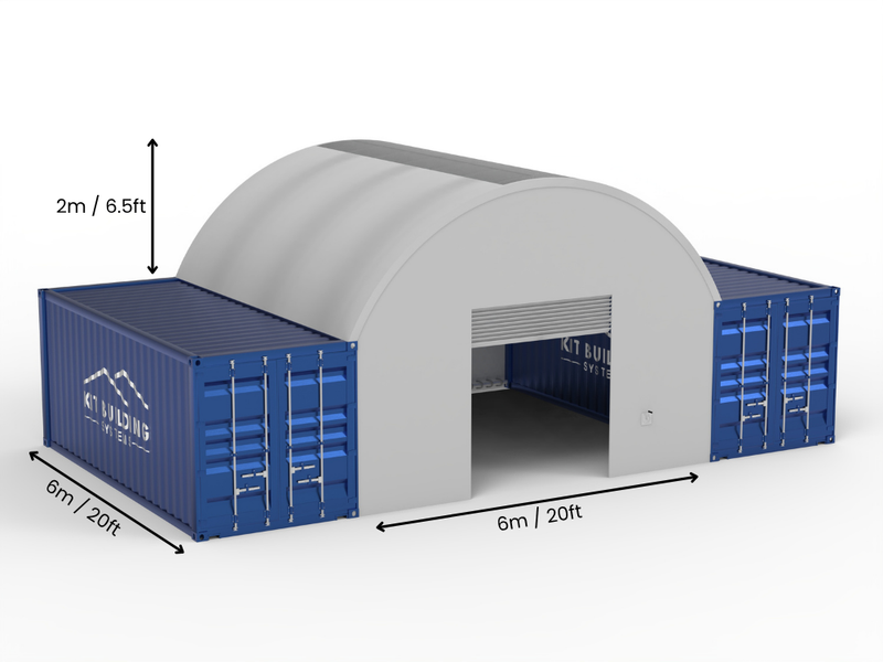 6m Overspanning | Containerluifels 20ft Breedte, 6,5ft Hoogte (6m x 2m)