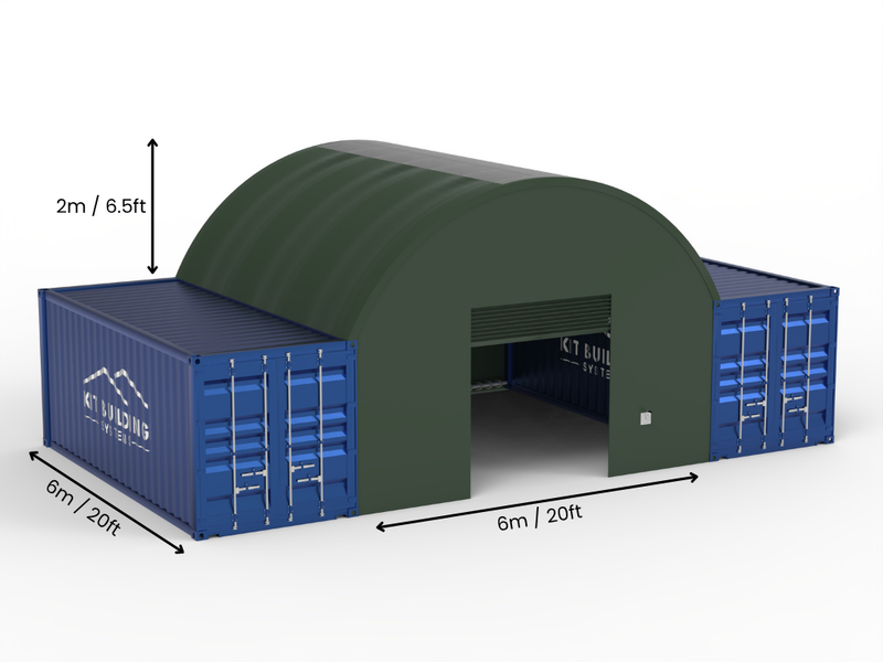6m Overspanning | Containerluifels 20ft Breedte, 6,5ft Hoogte (6m x 2m)