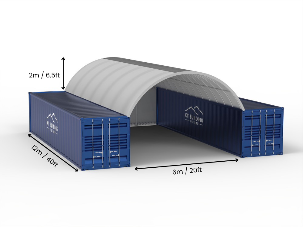 6m Overspanning | Containerluifels 20ft Breedte, 6,5ft Hoogte (6m x 2m)