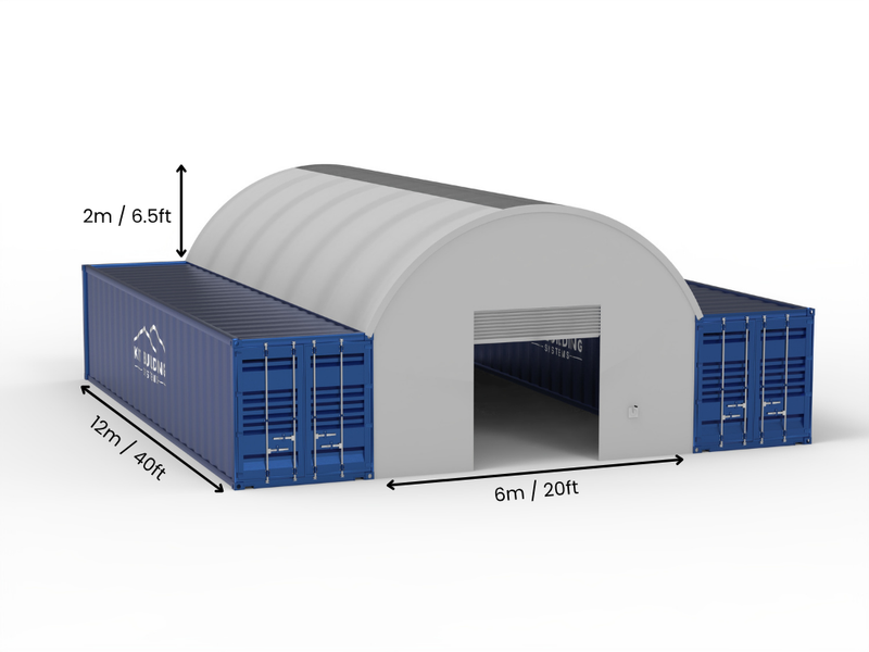 6m Overspanning | Containerluifels 20ft Breedte, 6,5ft Hoogte (6m x 2m)