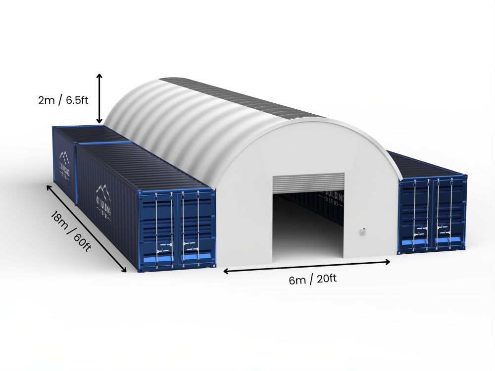 6m Overspanning | Containerluifels 20ft Breedte, 6,5ft Hoogte (6m x 2m)