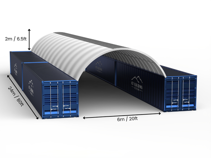 6m Overspanning | Containerluifels 20ft Breedte, 6,5ft Hoogte (6m x 2m)