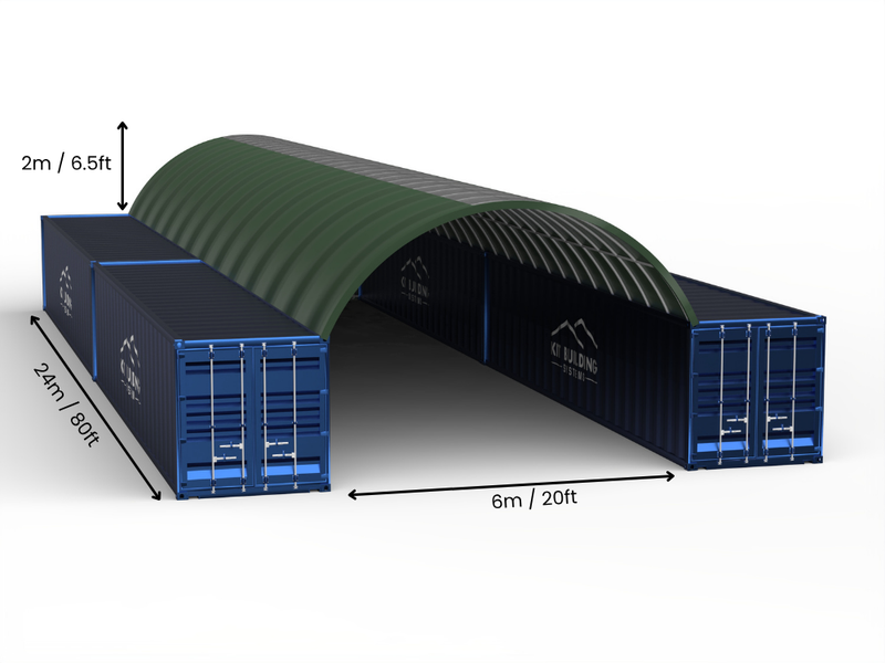 6m Overspanning | Containerluifels 20ft Breedte, 6,5ft Hoogte (6m x 2m)