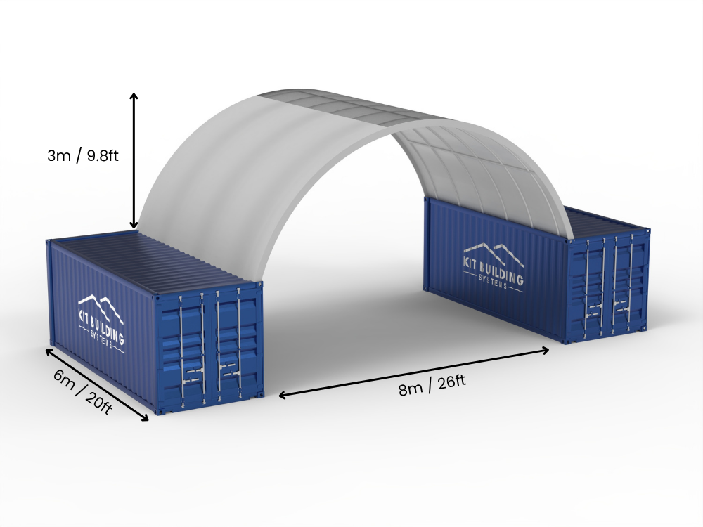 Containerluifels - 26ft x 20ft x 10ft (8m x 6m x 3m)