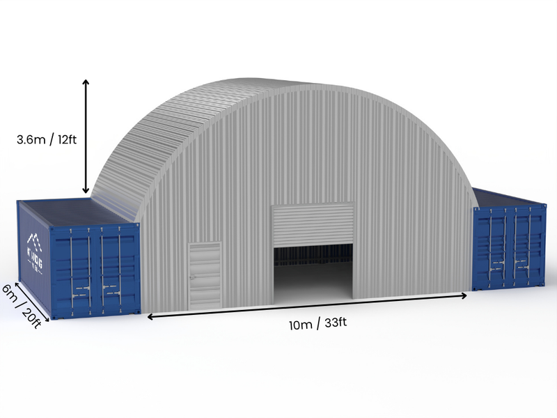 Stalen Container Overkappingen - 33ft x 20ft x 12ft (10m x 6m x 3,6m)