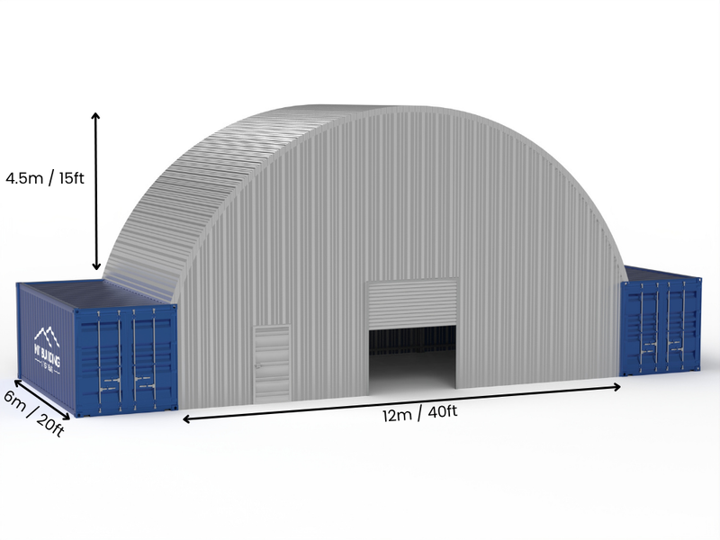 Stalen Container Overkappingen - 40ft x 40ft x 15ft (12m x 12m x 4,5m)