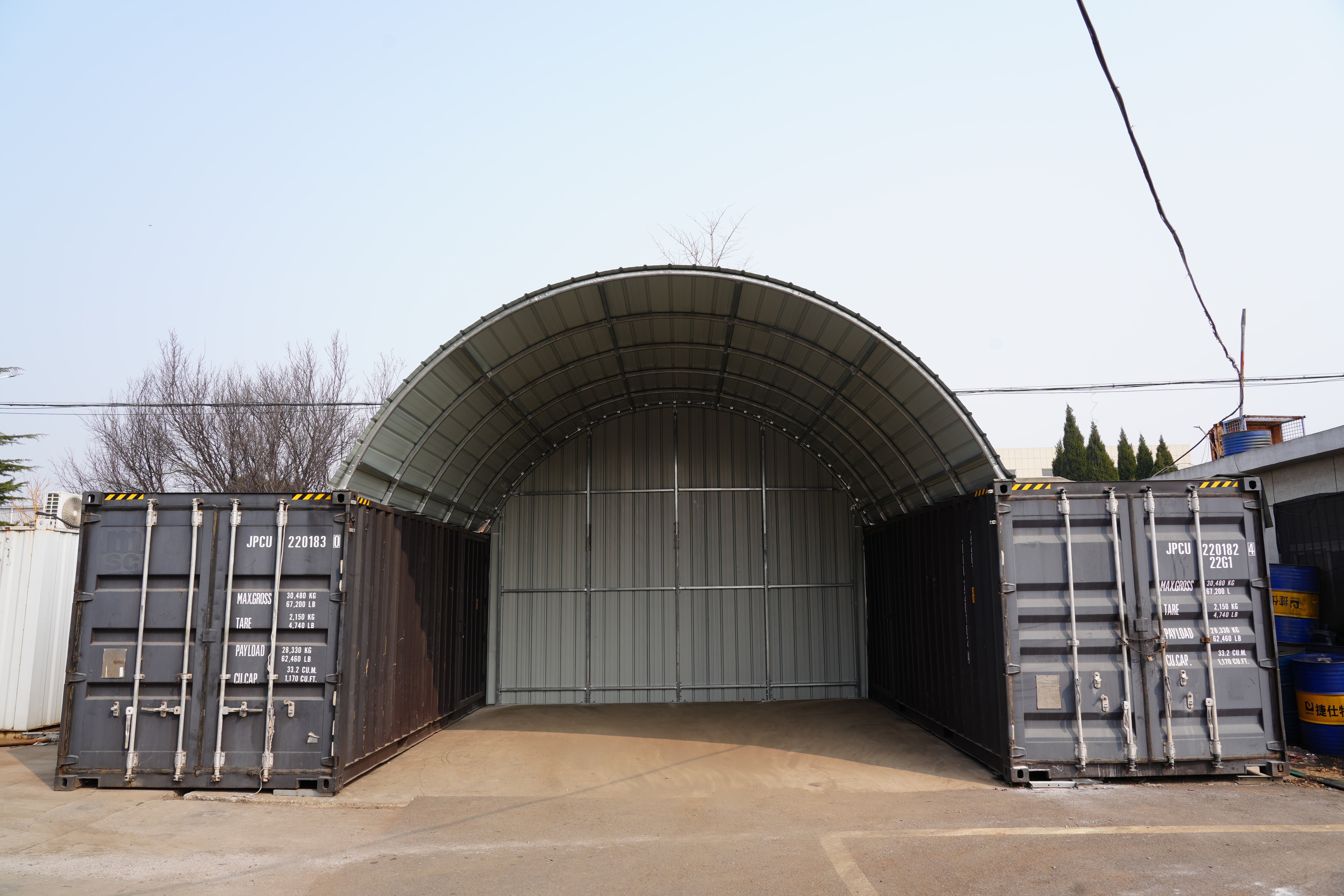 Stalen Containerluifels - 10m x 12m x 3.6m (33ft x 40ft x 12ft)