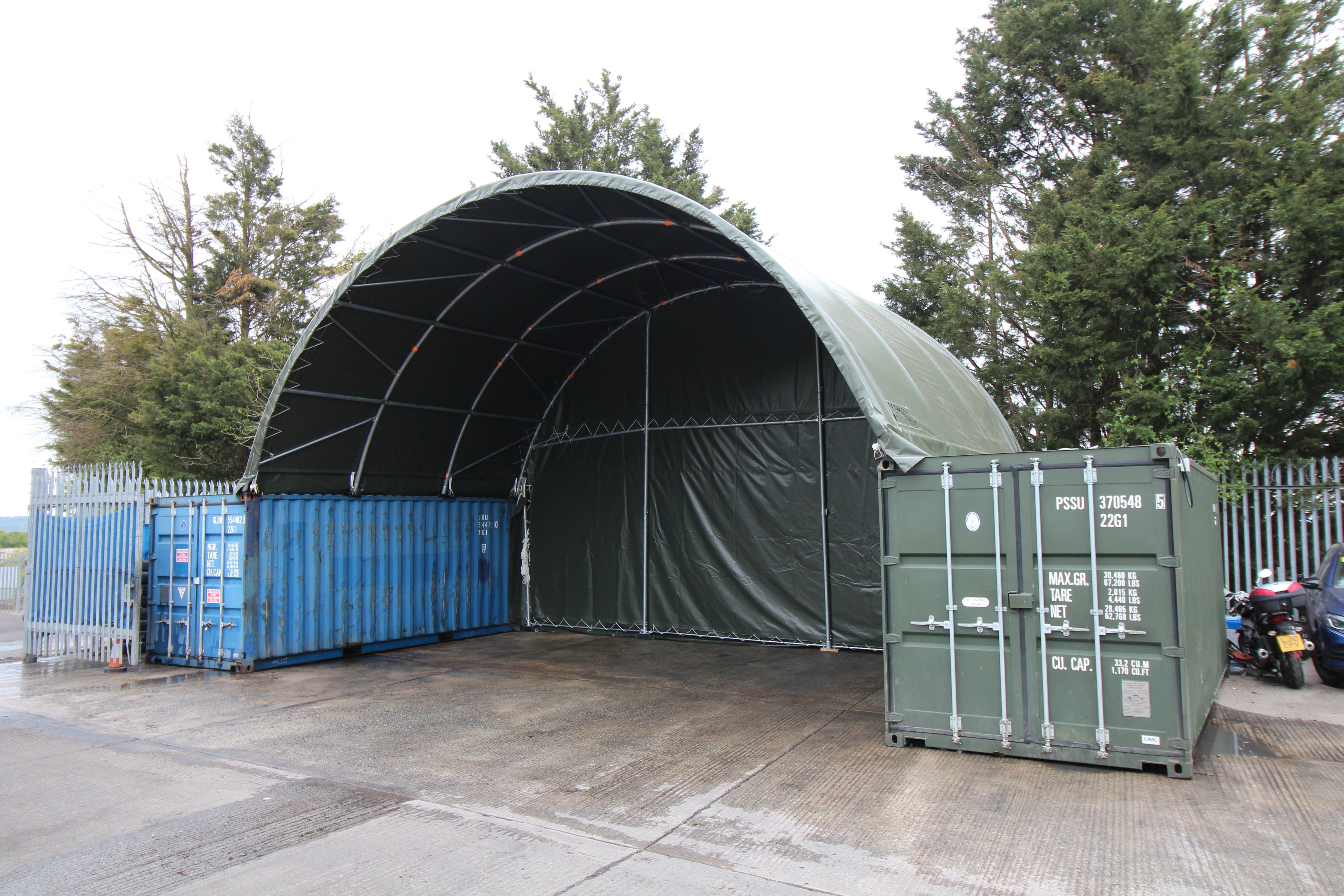 Kit Buildings Container Shelter - 20ft x 20ft x 6.5ft (6m x 6m x 2m)